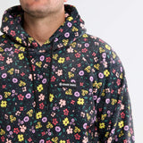 Vintage Flower Black Hoodie