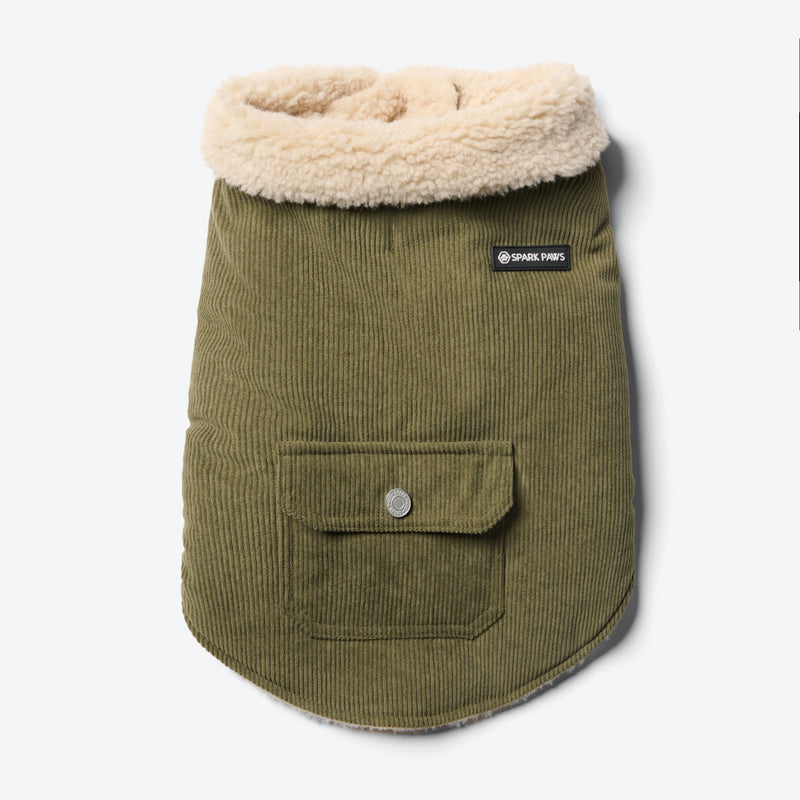 Corduroy Insulated Jacket - Green