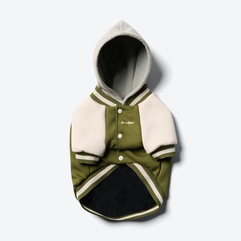 Dog Varsity Jacket - Green